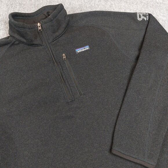 Patagonia Better Sweater Mens Large Black 1/4 Zip Fleece Pullover Embroidered - Picture 1 of 9